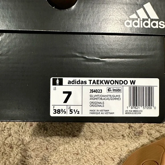 Adidas Taekwondo Silver Sneakers. Retro, rave, celestial, sporty